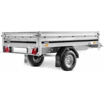 Brenderup 3205 S trailer - 750 kg. - Inkl. stor udstyrspakke og montering. Traileren ses skråt bagfra